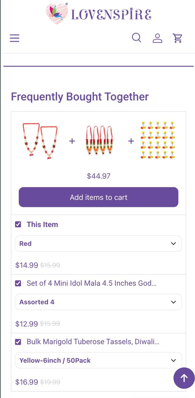 FBT showing culturally relevant pairings (Diwali diya + rangoli + toran)