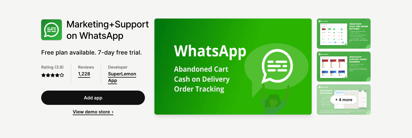 Automated cart recovery, WhatsApp chat &amp; share widget, custom template &amp; campaign, shared team inbox