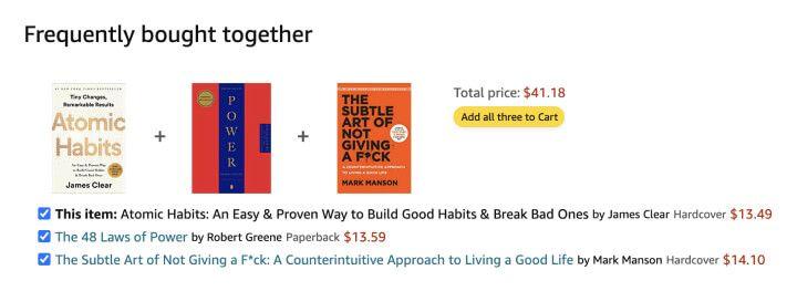 Amazon's "Frequently bought together" product recommendations