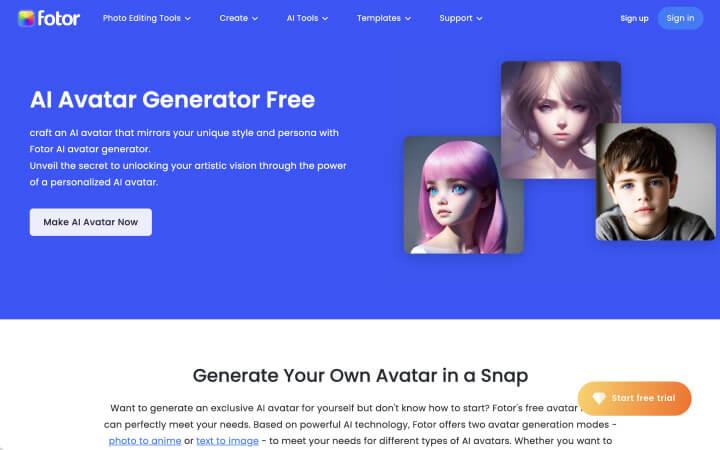 Fotor in Best AI avatar tools