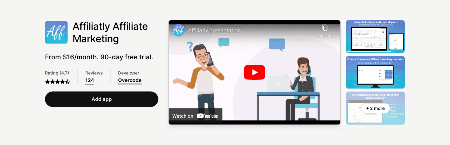 Increase traffic, revenue and customer retention with an affiliate program.