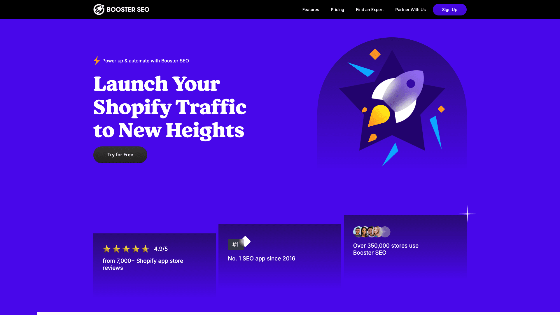 Screenshot of Booster SEO & Image Optimizer homepage