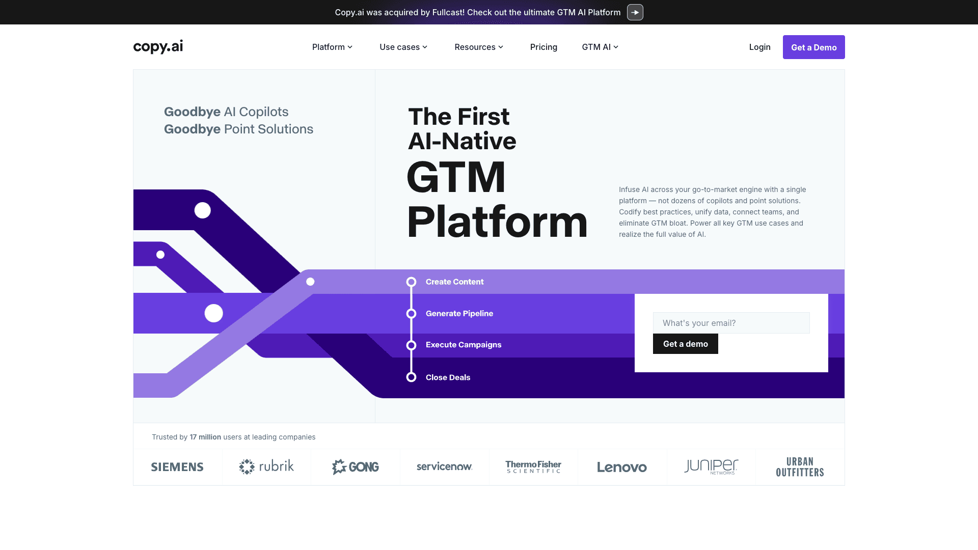 Screenshot of Future proof your business with GTM AI interface