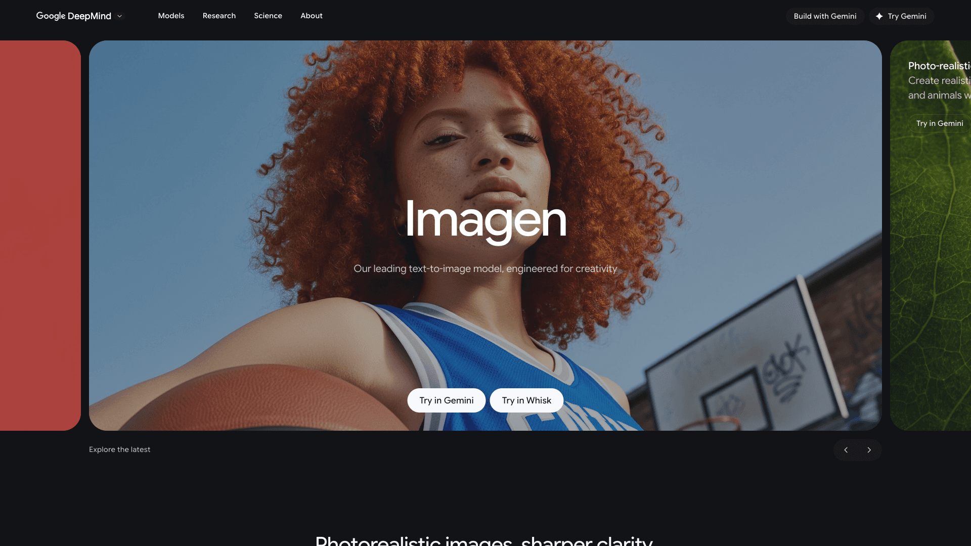 Screenshot of Imagen — Google DeepMind interface
