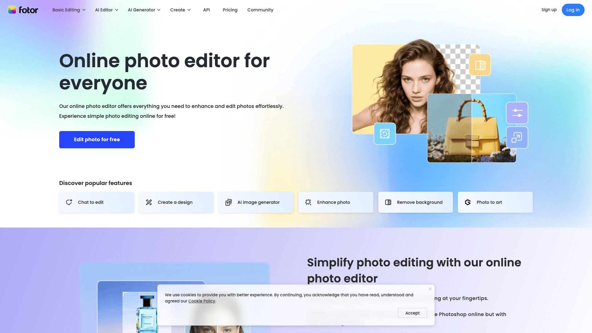 Screenshot of Photo Editor: Free Online Photo Editing & Image Editor | ... interface