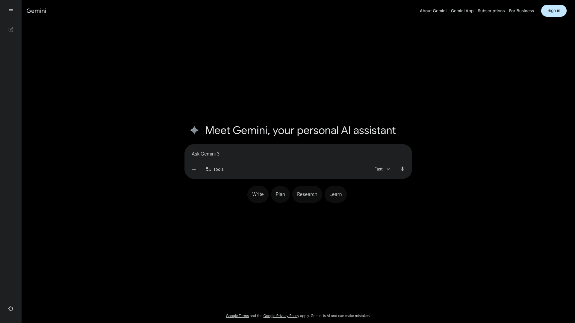 Screenshot of ‎Google Gemini interface