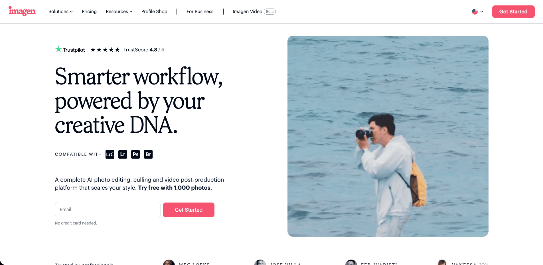 Screenshot of Imagen: AI Photo Editor & Culling software for Photographers interface