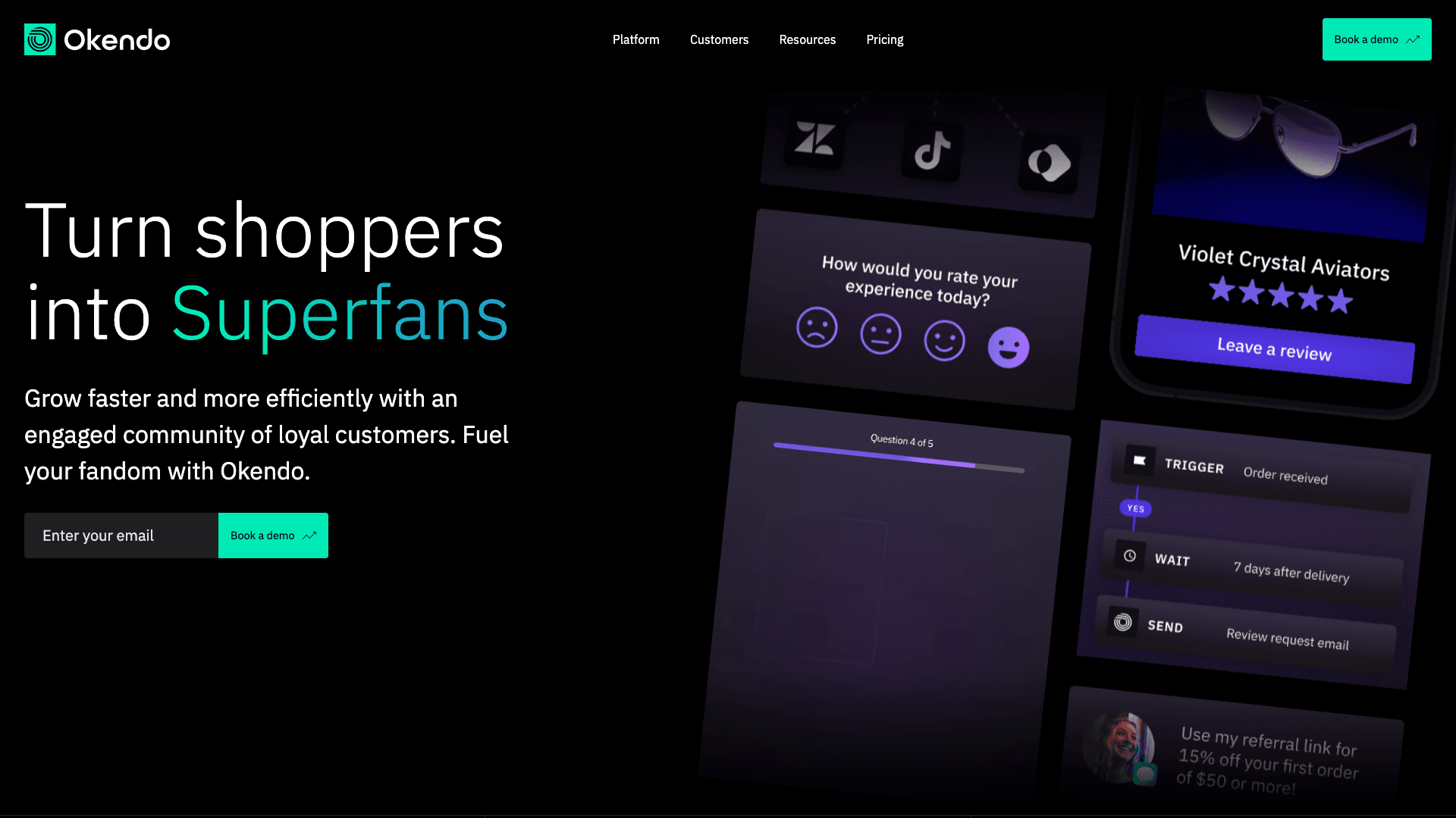 Screenshot of Okendo Loyalty homepage