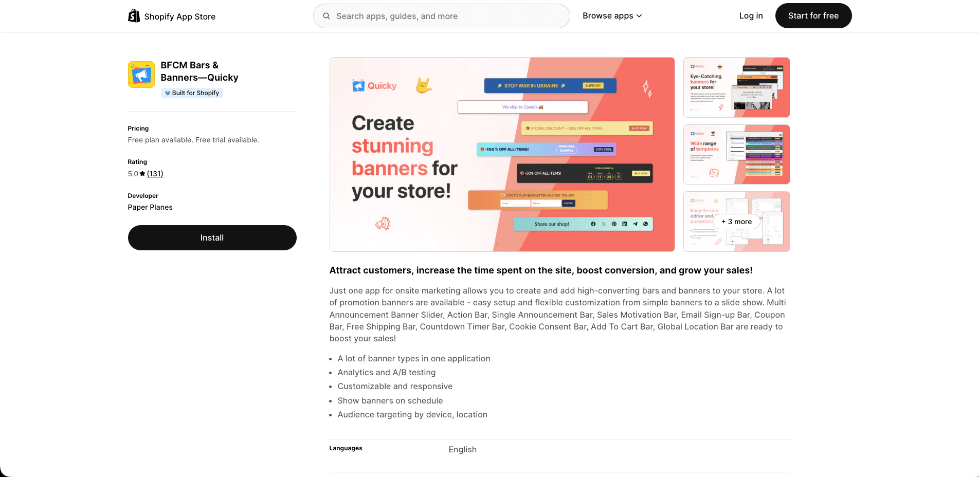 Screenshot of Quicky Shopify App