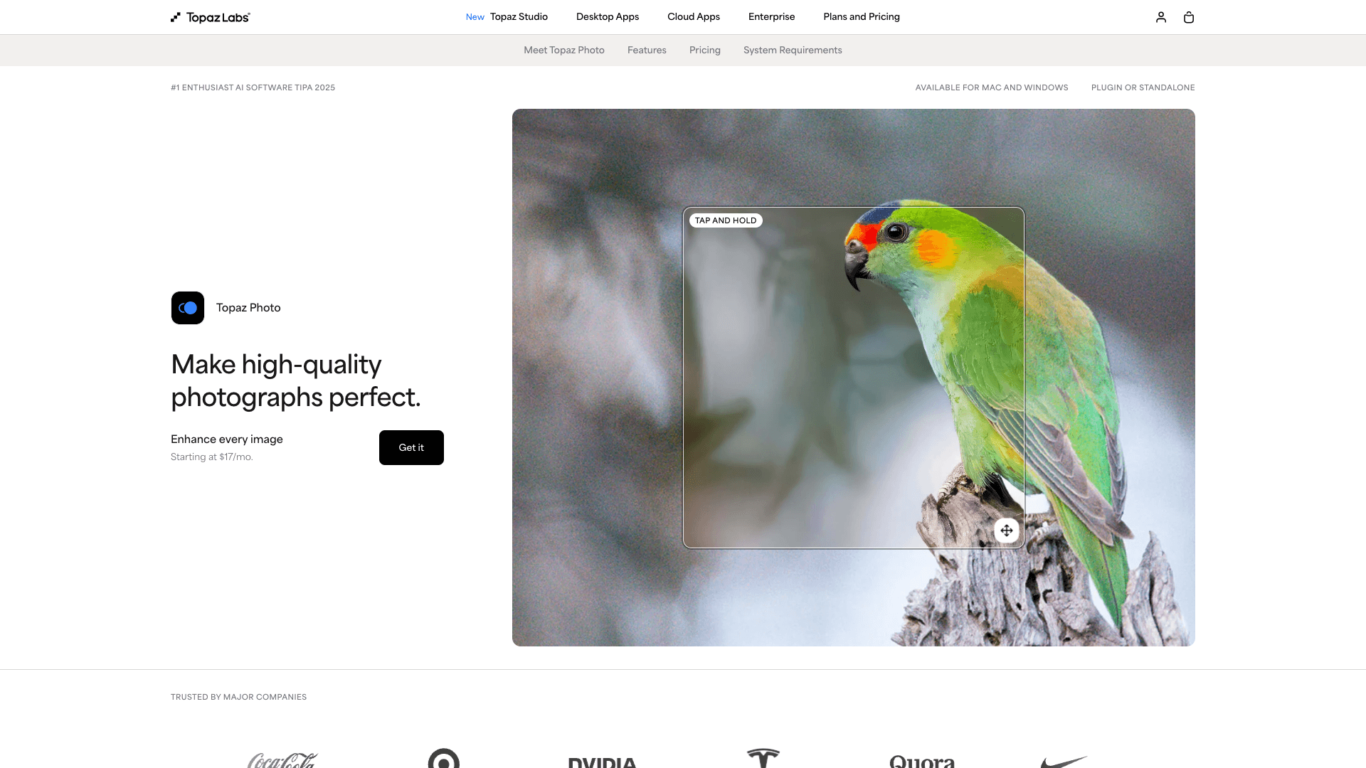 Screenshot of Topaz Photo - Sharpen, Denoise, Unblur & Enhance Images &... interface