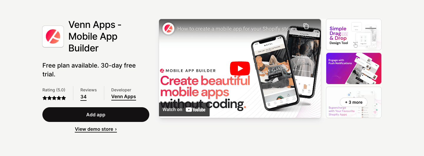 Turn your store into a native iOS &amp; Android mobile app within minutes and without writing any code.