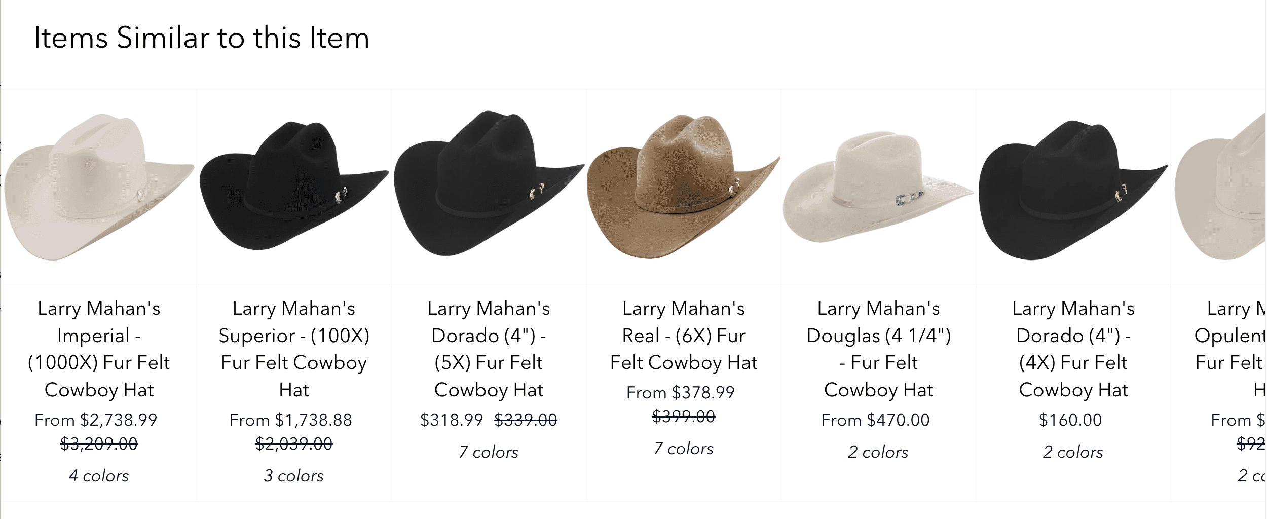 Similar items recommendations on hatcountry.com