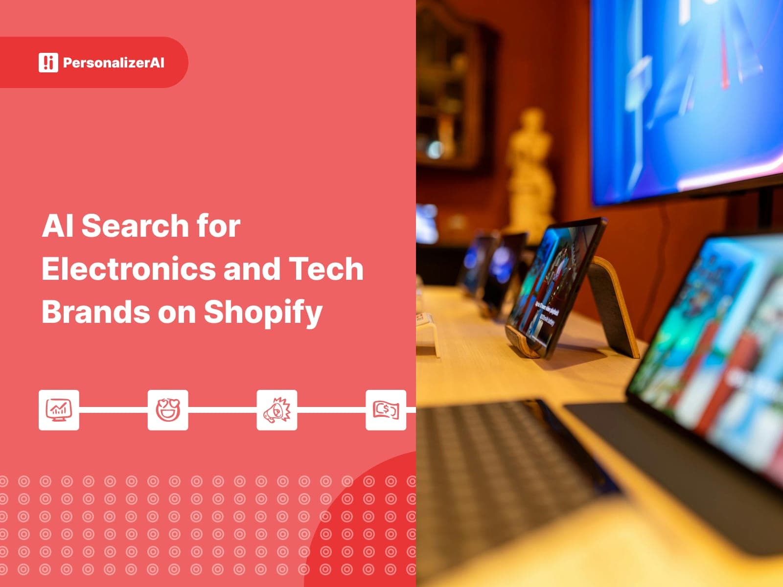AI Search for Electronics & Tech Brands on Shopify written on orange background