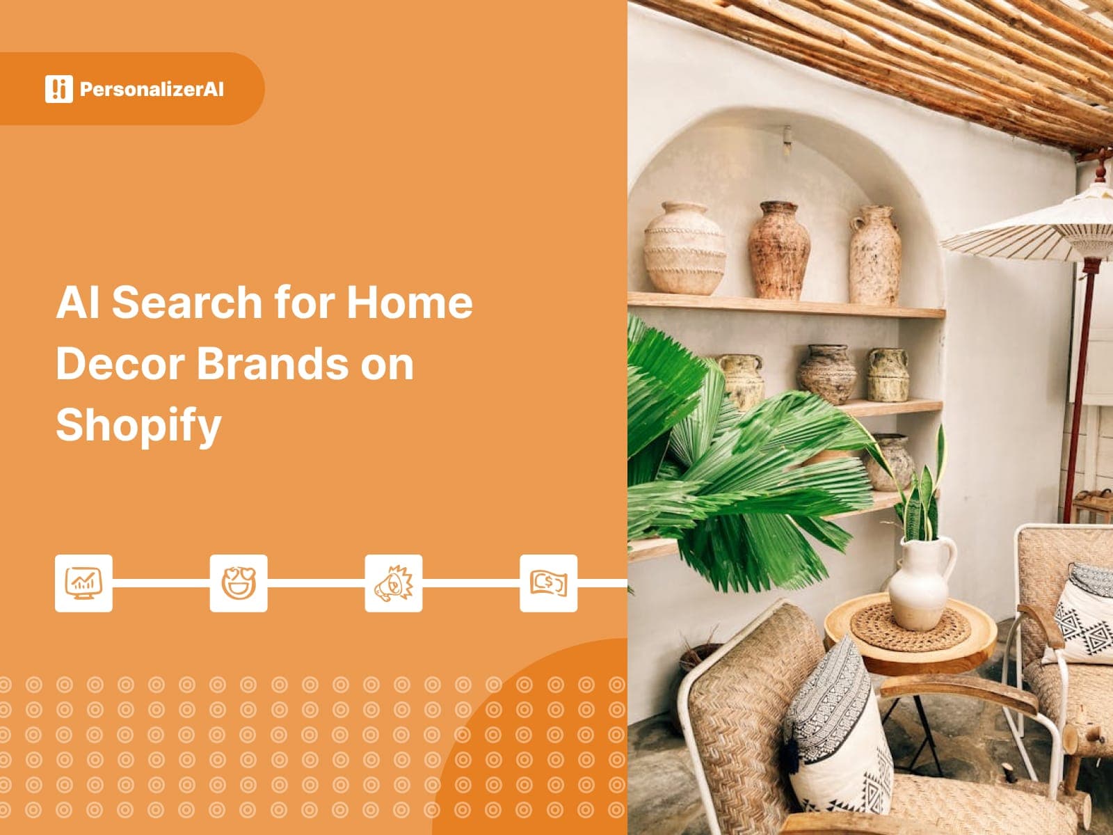 AI Search for Home Decor Brands on Shopify written on yellow background