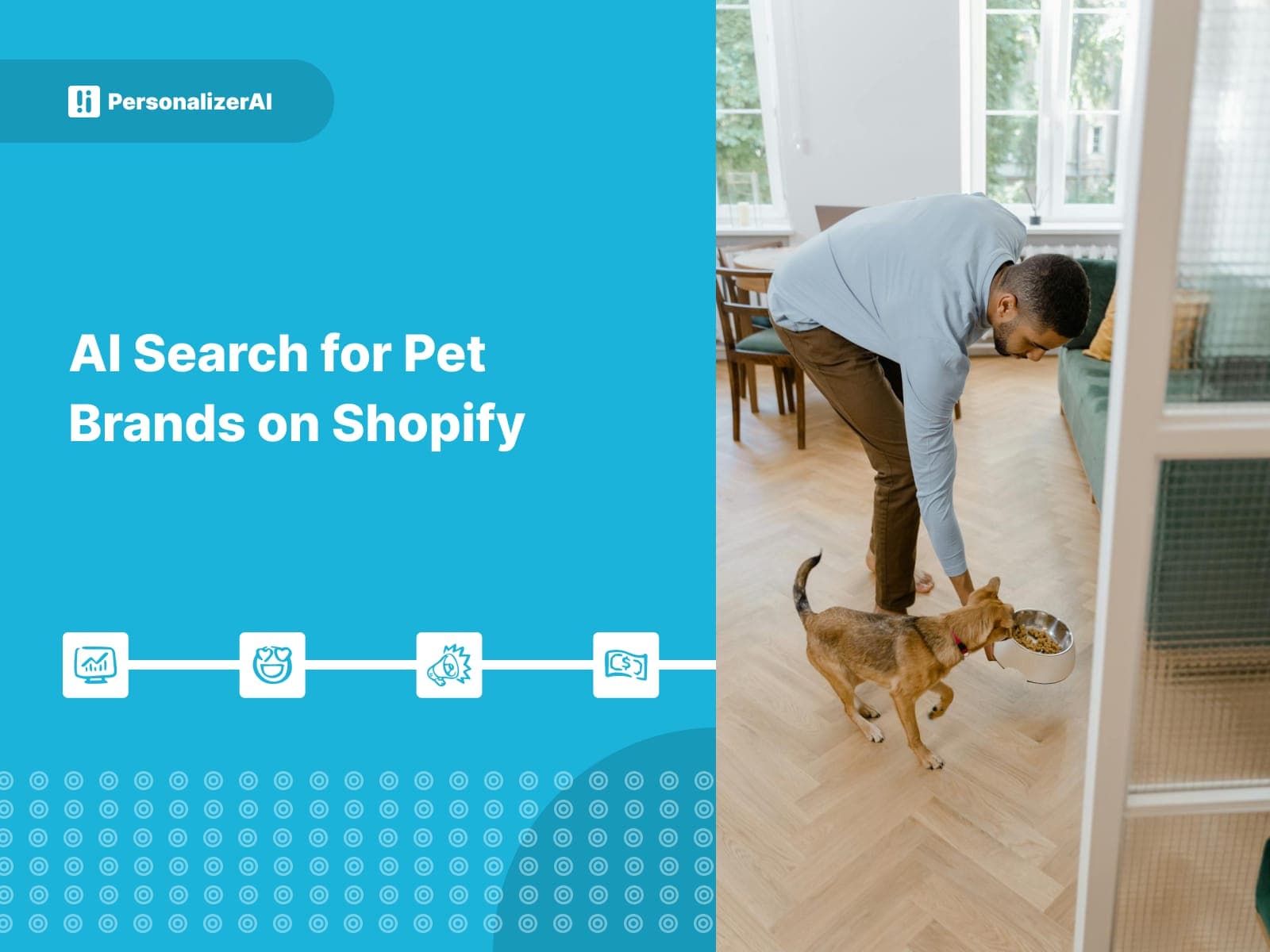 AI Search for Pet Brands on Shopify written on blue background