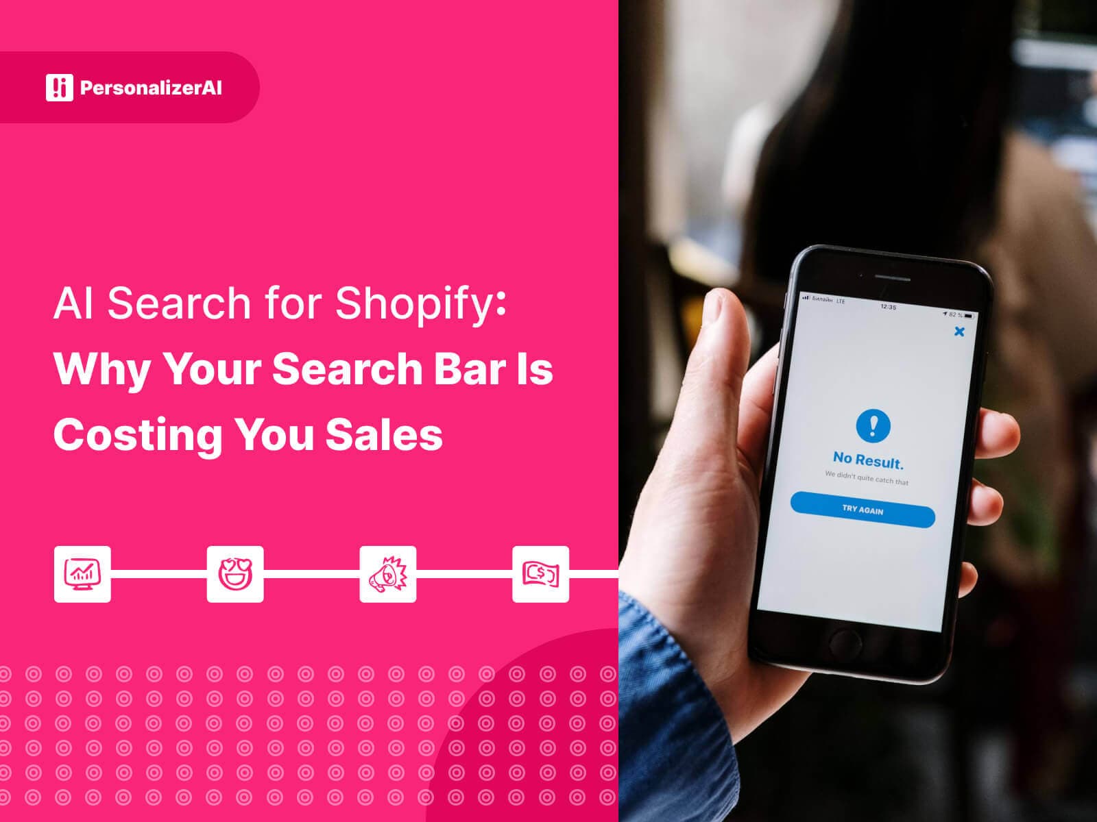 AI Search for Shopify: Why Your Search Bar Is Costing You Sales written on Pink Background