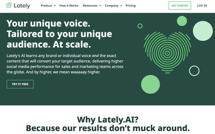 Lately.ai for best ai tool for social media