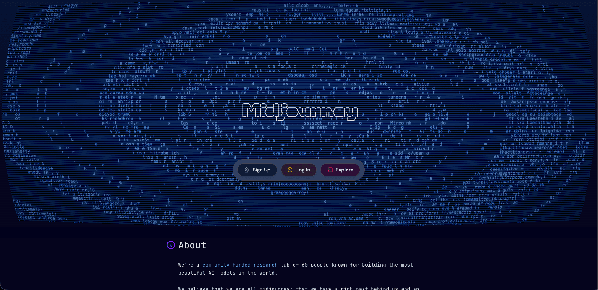 Screenshot of Midjourney AI tool