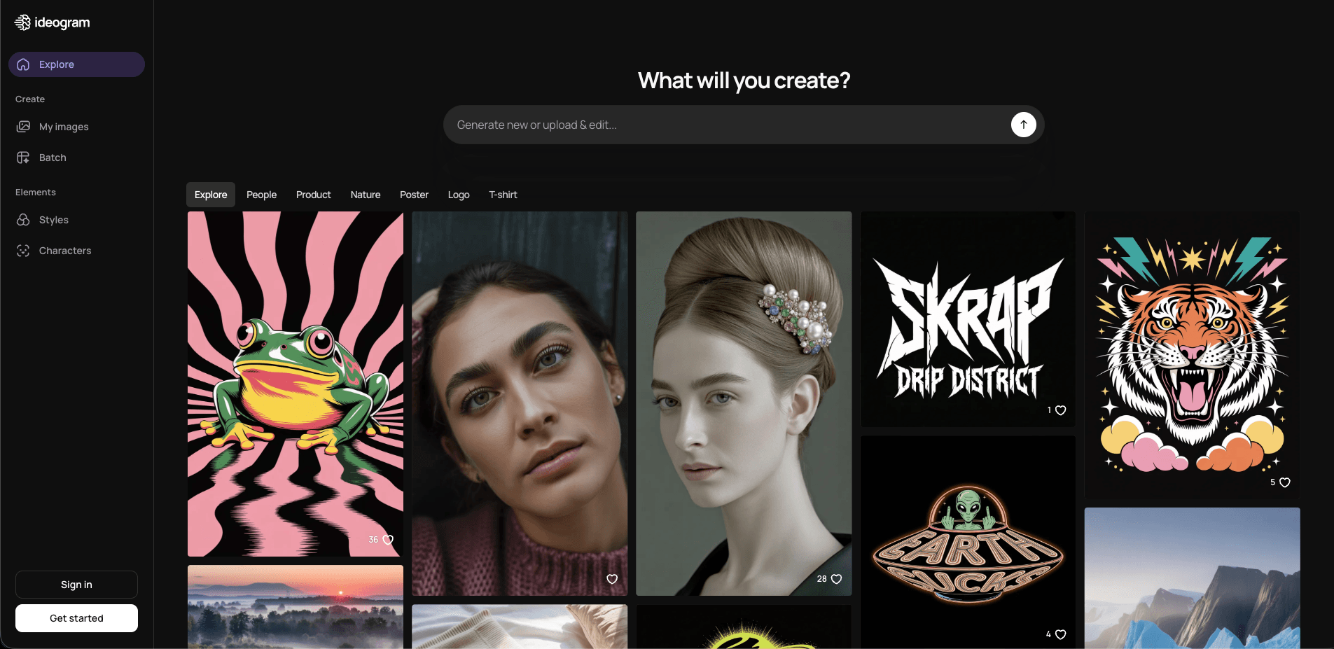 Screenshot of Ideogram AI tool