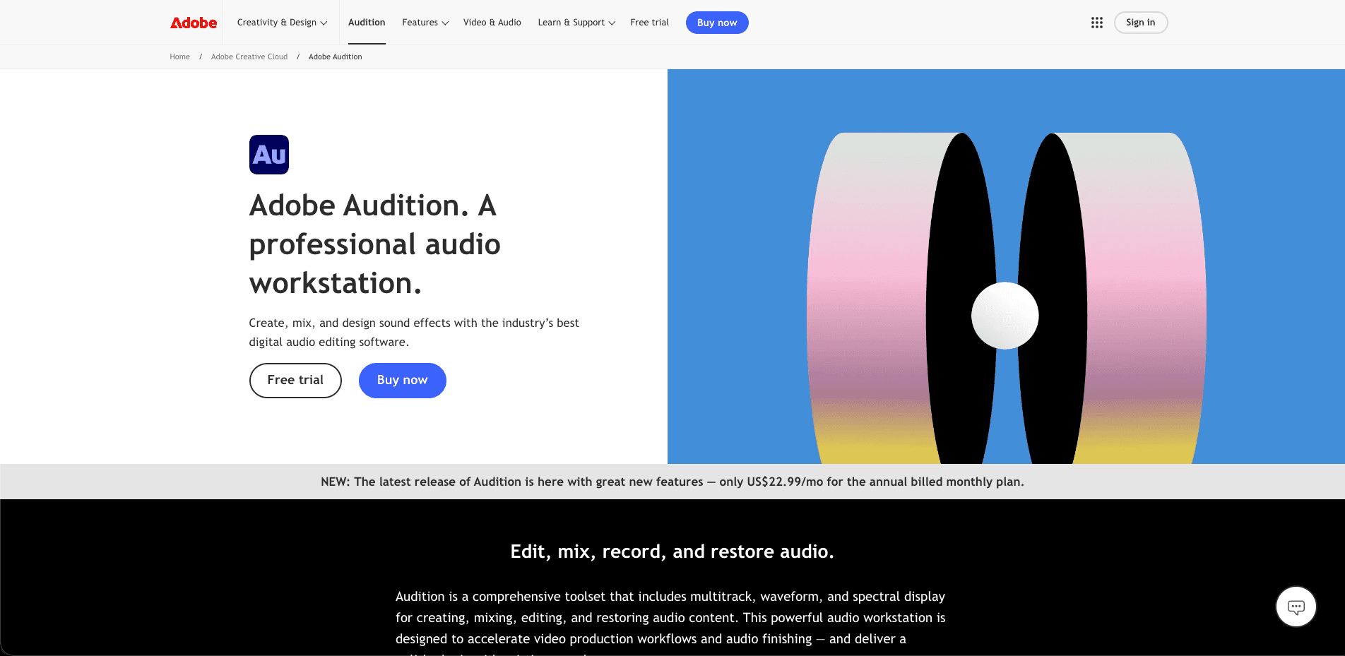 Screenshot of adobe audition
