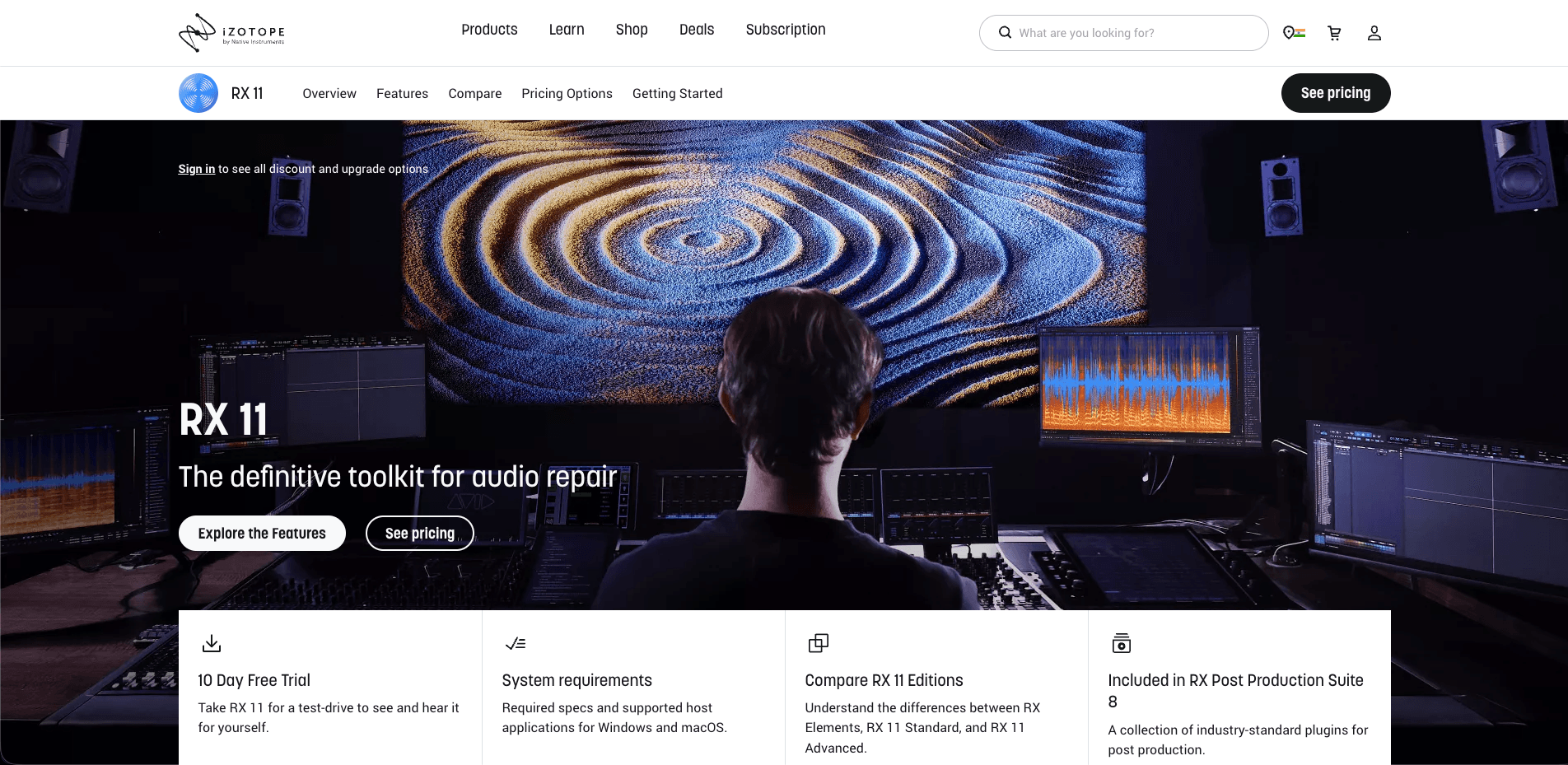 Screenshot of Izotope AI tool