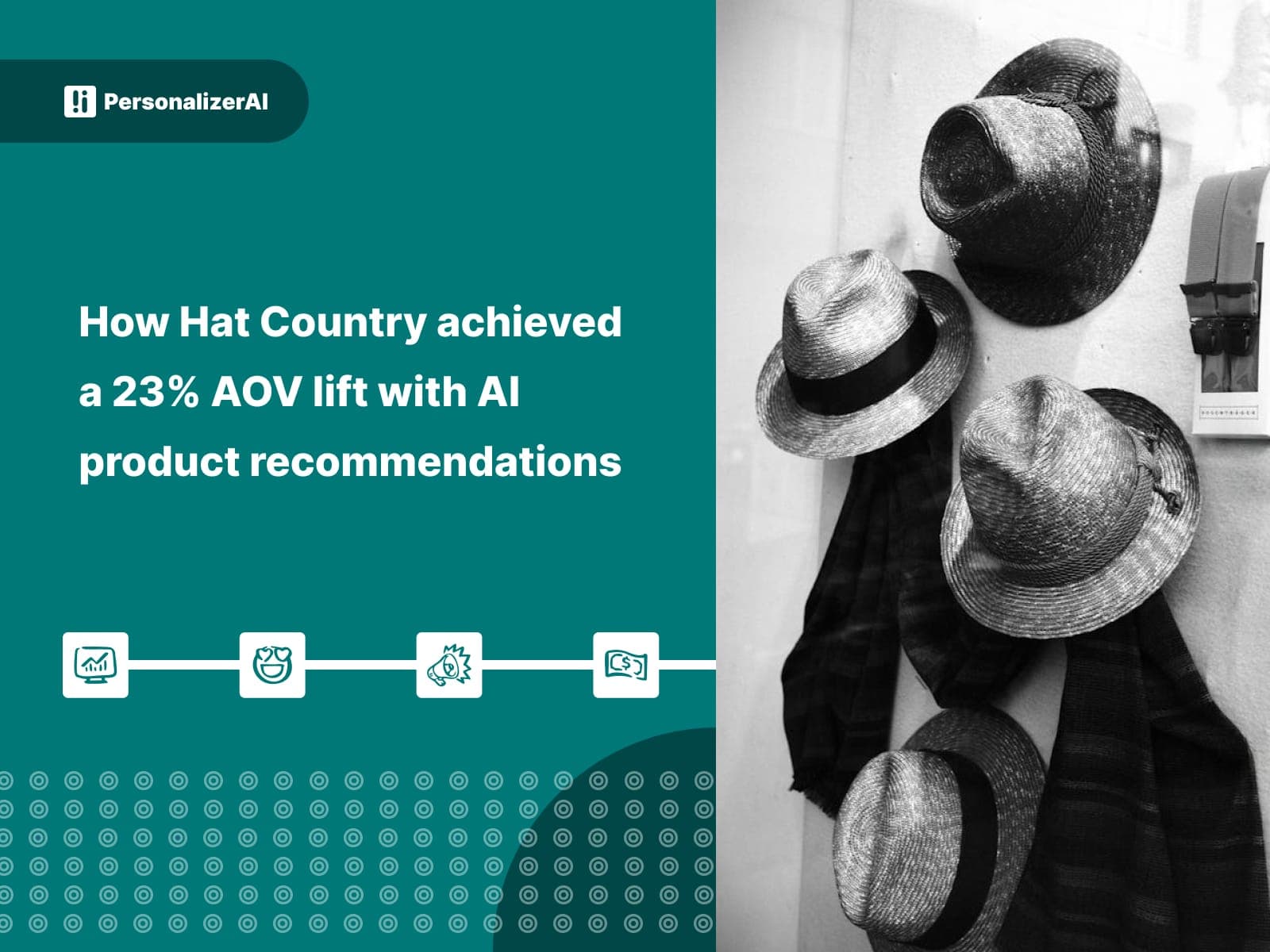 How Hat Country achieved a 23% AOV lift with AI product recommendations written on green background