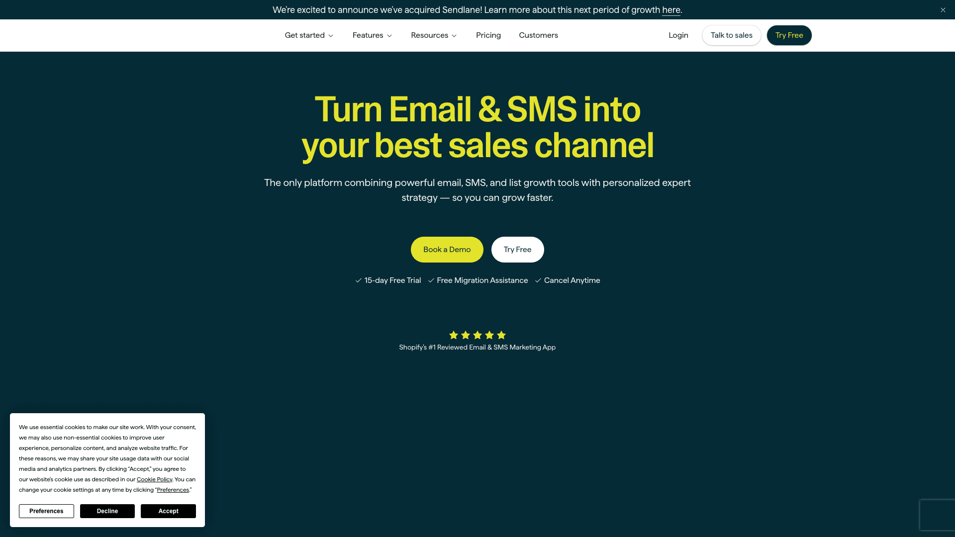 Screenshot of Privy homepage