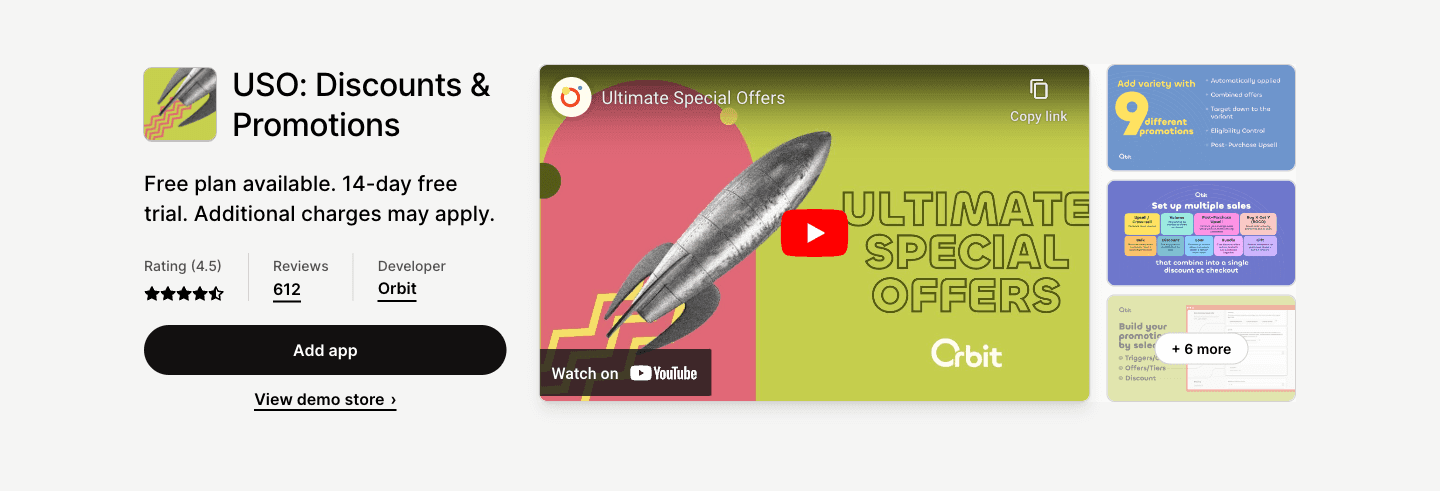 Run all your promotions in one app! Nine discount types to choose – BOGO, bundles, upsells & more.